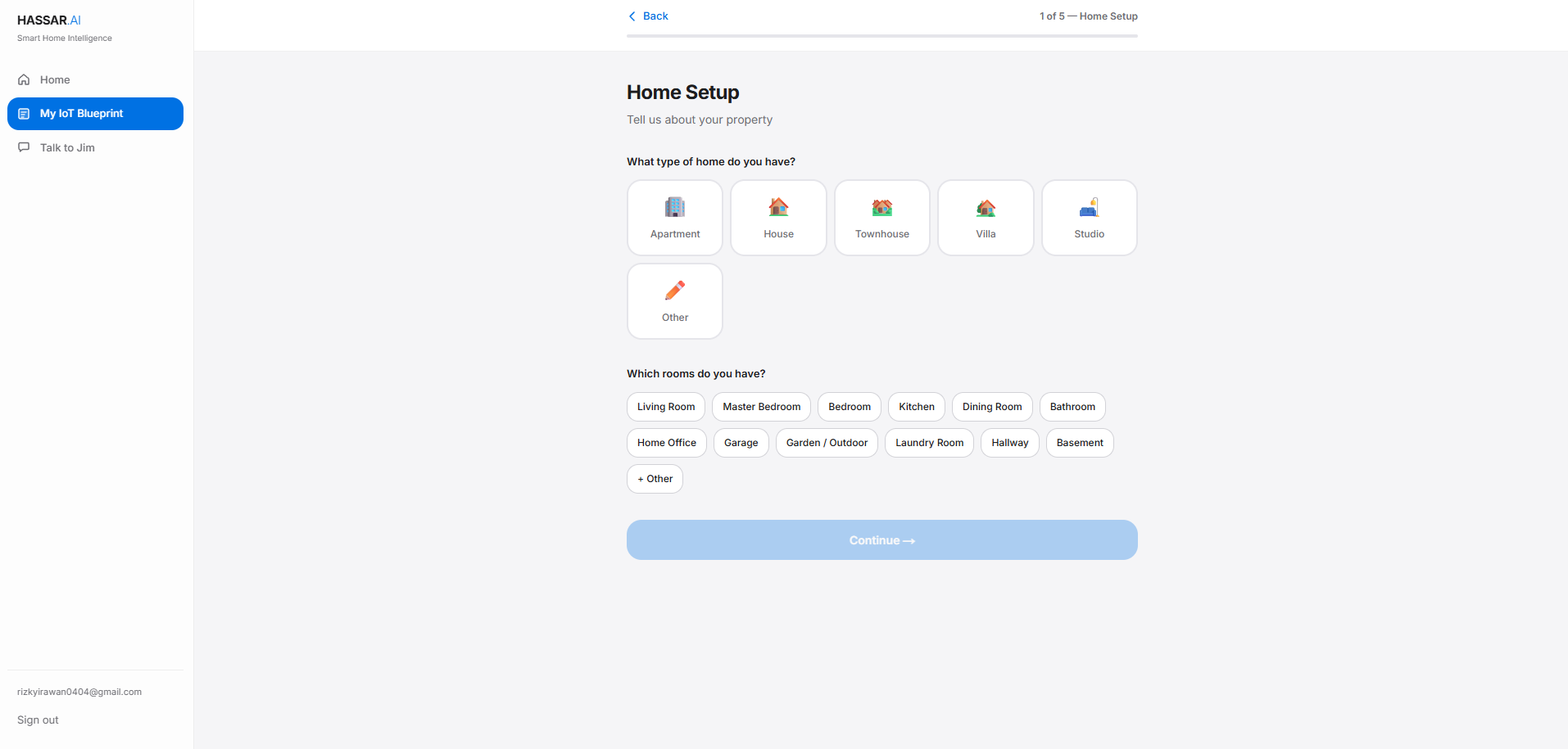 Other option in Home Setup
